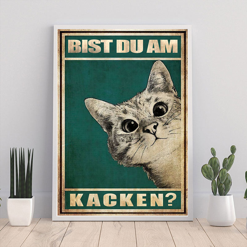 Originelle Geschenkidee: humorvolles Katzen-Wandbild auf Leinwand für eine lustige Wohndeko.