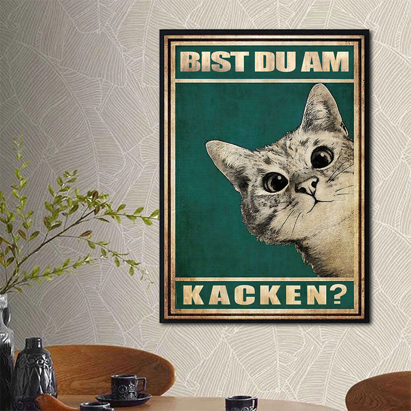 Moderne Katzen-Leinwandkunst: humorvolles Wandbild mit lustigem Cartoon-Motiv für Ihr Zuhause.