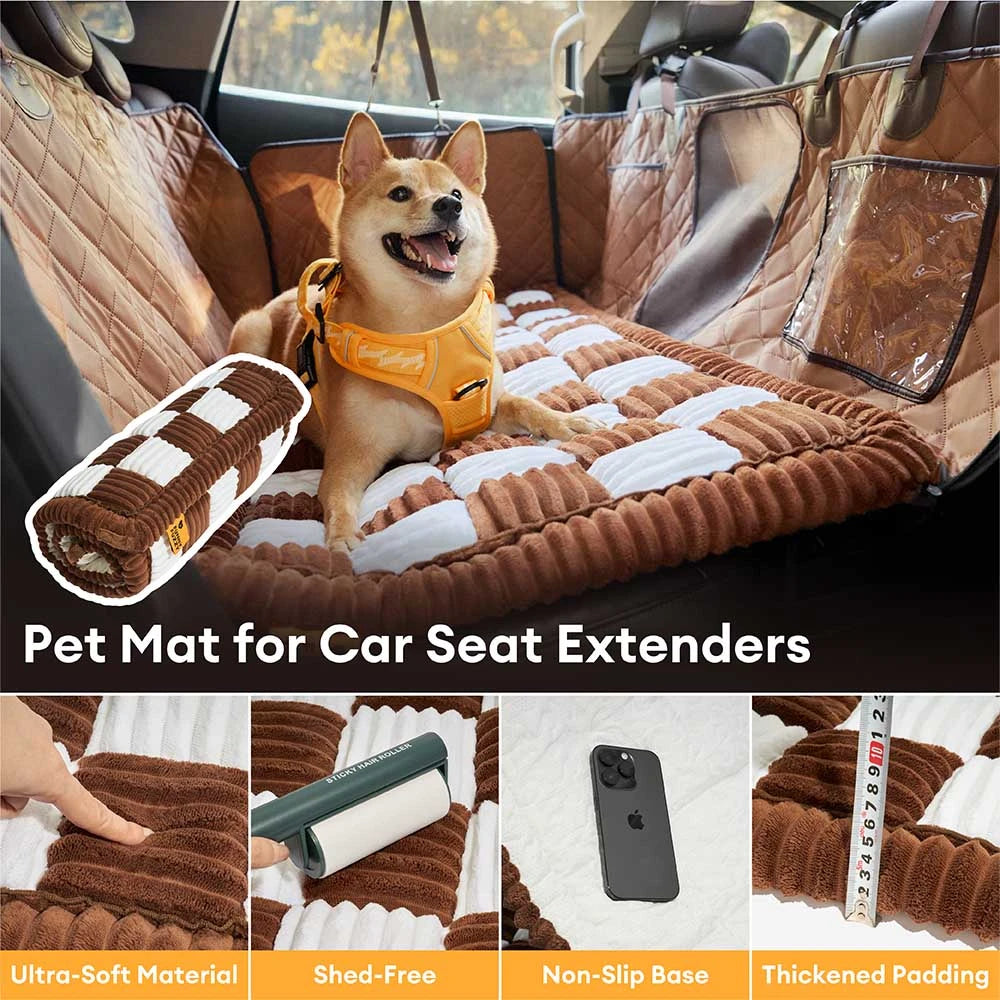 Elegante Hunde Autositzdecke aus Premium Kunstleder. Wasserdicht & leicht zu reinigen.