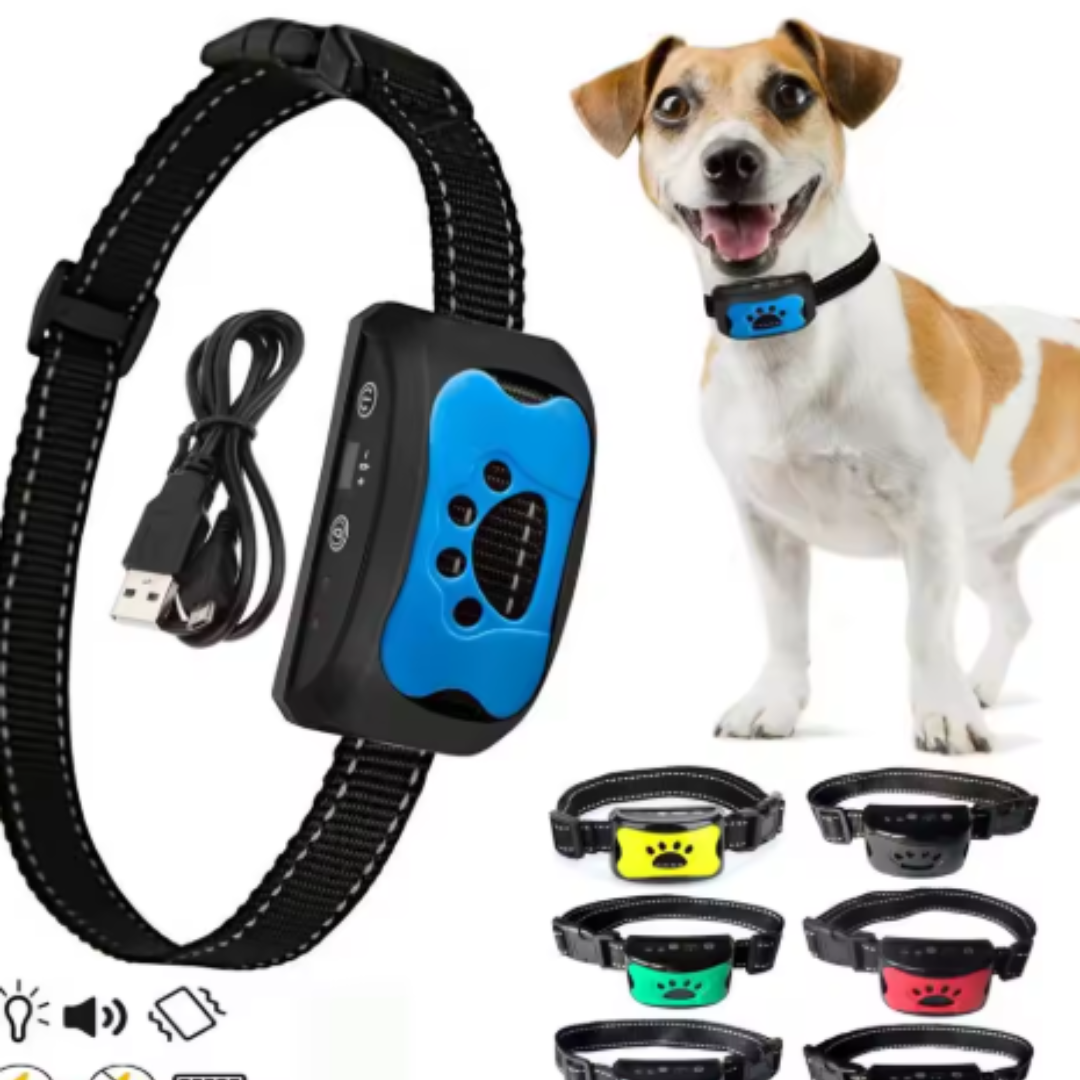 Hunde Anti-Bell Halsband aus Nylon für sanftes Verhaltenstraining mit Vibration zur Erziehung gegen übermäßiges Bellen.