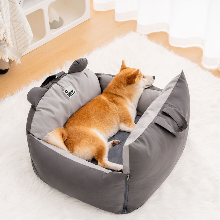 Hundebett speziell für das Auto, bietet Geborgenheit und Ruhe während der Fahrt.