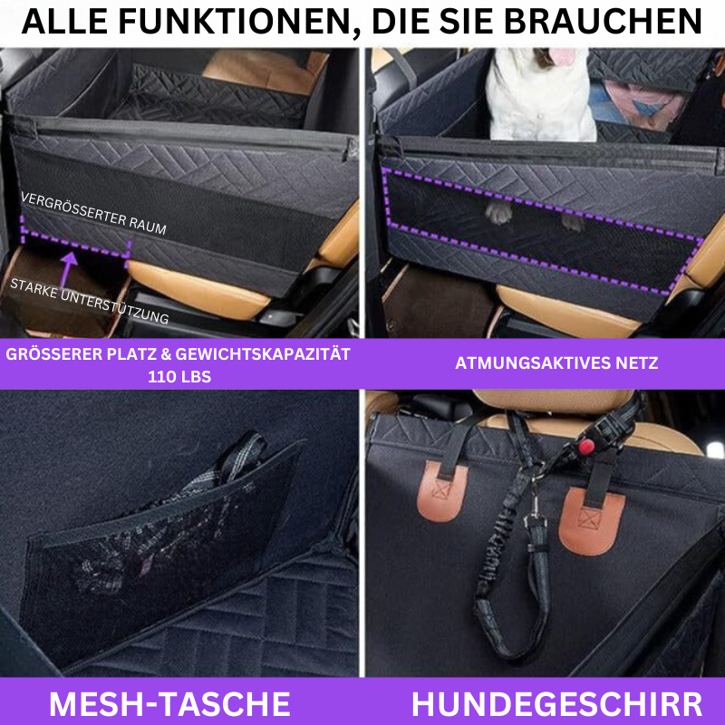 Komfortabler Hunde Autositz mit Hartboden, bietet Haustieren sichere & gemütliche Autotransportlösung für jede Reise.