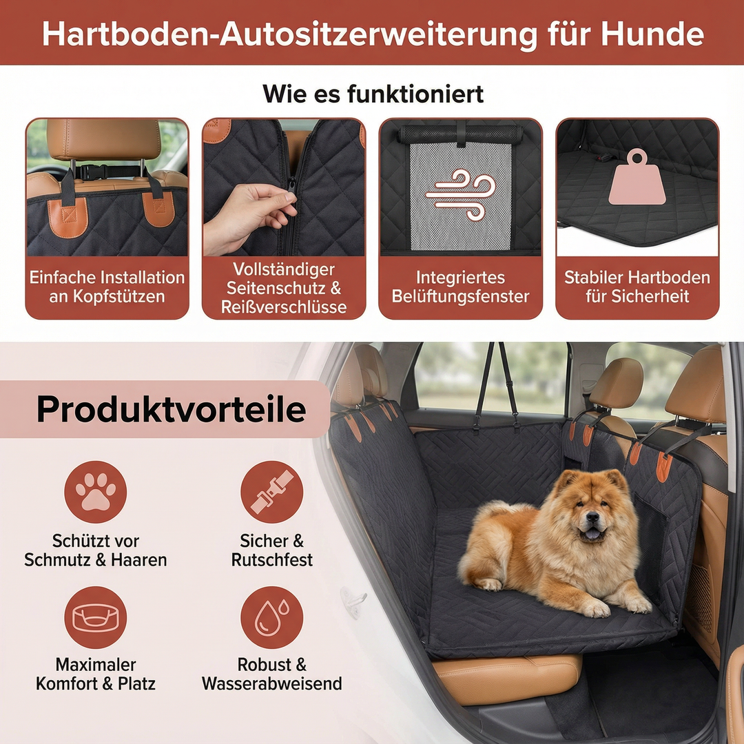 Wasserdichte Hunde-Schutzdecke und Sitzerweiterung für das Auto, hält den Autositz sauber und trocken.