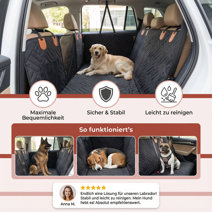 Robuste Hunde-Sitzerweiterung und Decke als Autozubehör für bequemen und sicheren Hundetransport.