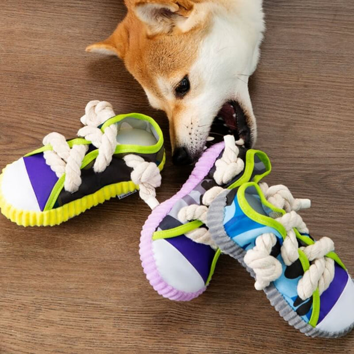 Hunde Beißspielzeug in Schuhform für Spiel & Spaß. Robustes Welpen- & Kauspielzeug für interaktive Beschäftigung.