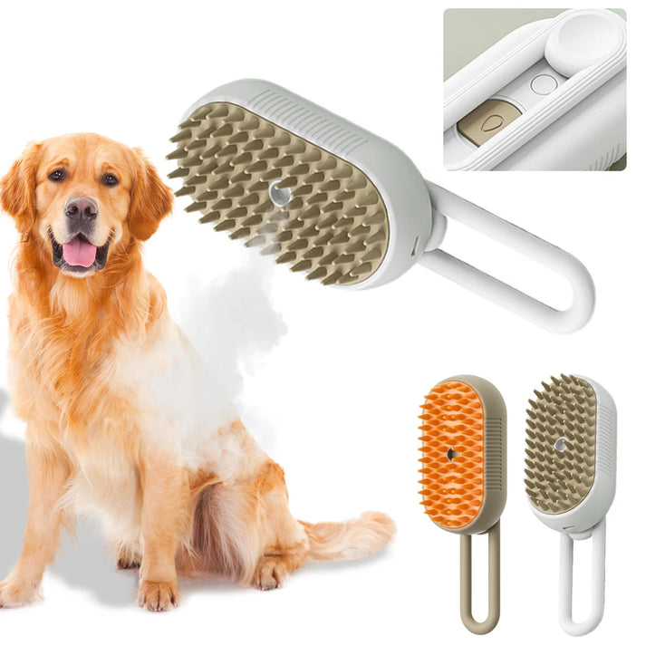 Hunde-Dampfpflegebürste für effiziente Fellpflege, glänzendes Fell und sanfte Massage. Ideal für alle Hunderassen.