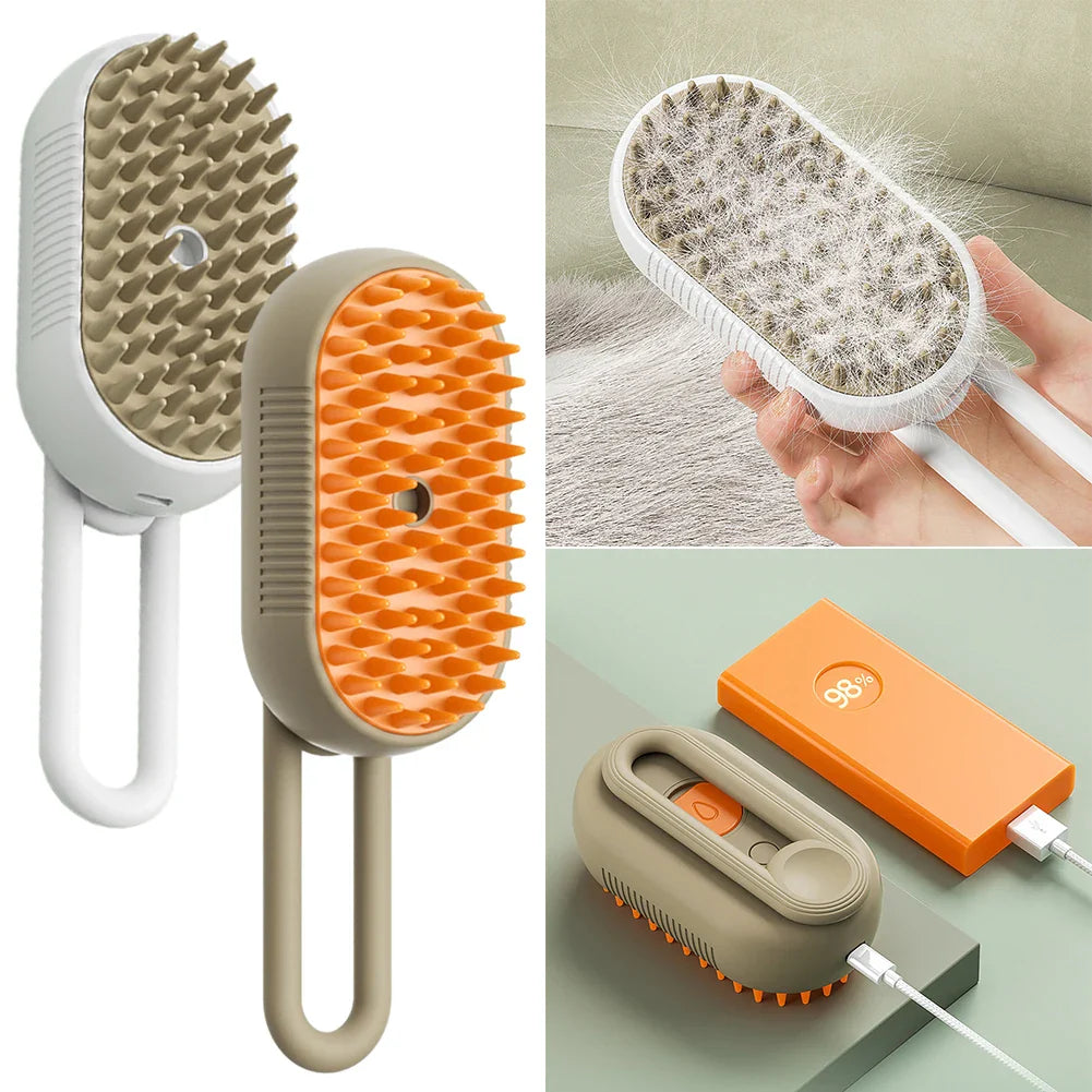 Dampfbürste für Hunde zur sanften Fellpflege, Entfilzung und zur Förderung eines glänzenden, gesunden Fells. Haustier-Grooming.
