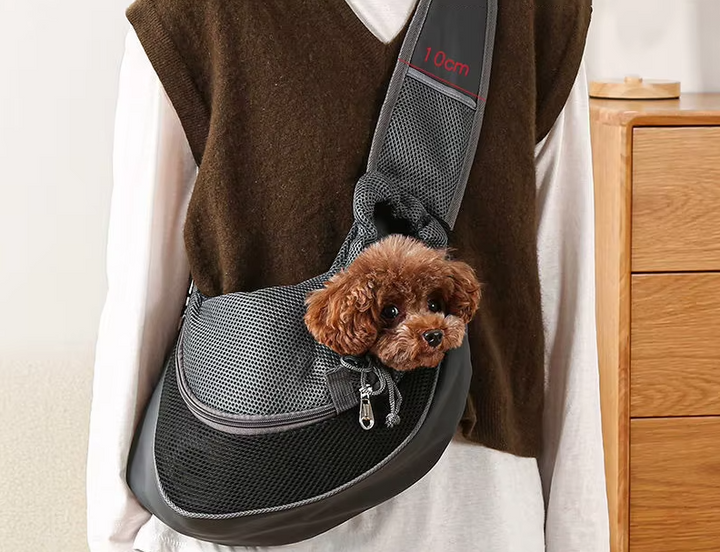 Bequeme Schultertragetasche für Hunde & Katzen. Atmungsaktiv, perfekt für Reisen und Ausflüge.