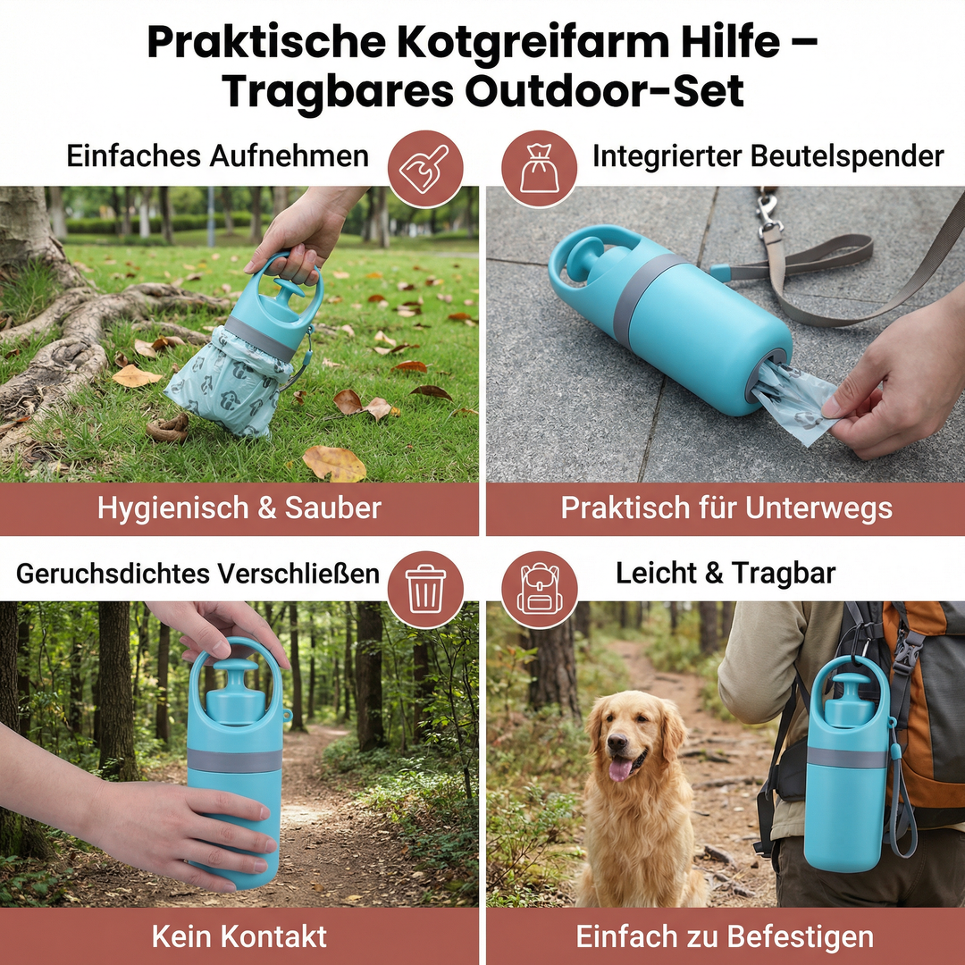 Hundezubehör Kotgreifer: Praktischer Greifarm für Hunde-Spaziergänge, einfache & hygienische Kotaufnahme.