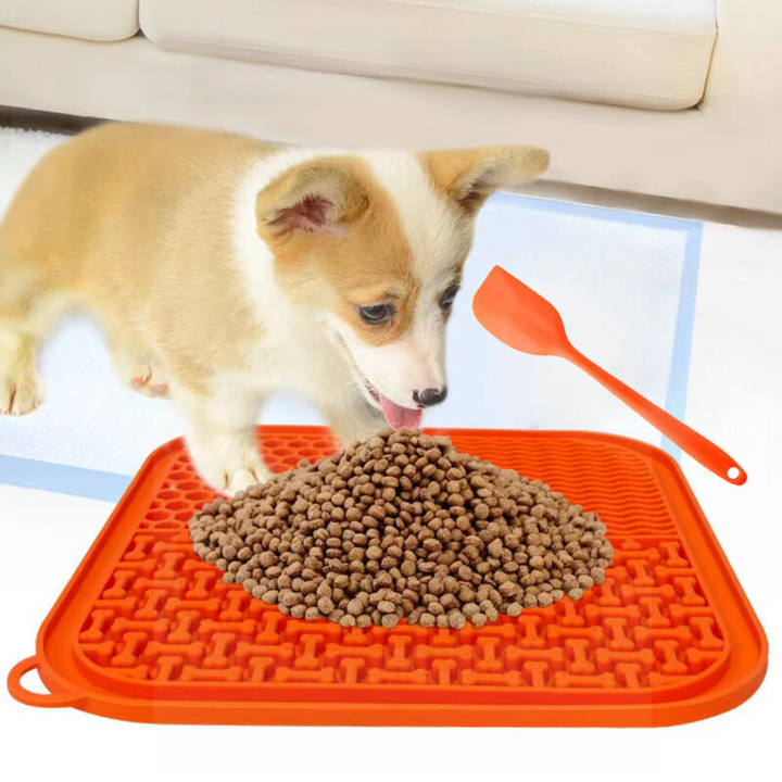 Hunde Leckmatte aus Silikon für Stressabbau & Langzeitbeschäftigung. Idealer Slow Feeder für gesunde Verdauung.