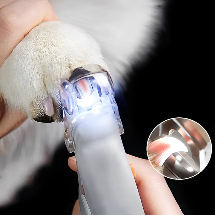 Hunde Nagelknipser mit LED-Licht für sichere, präzise Krallenpflege. Ergonomische Krallenschere für Haustiere.