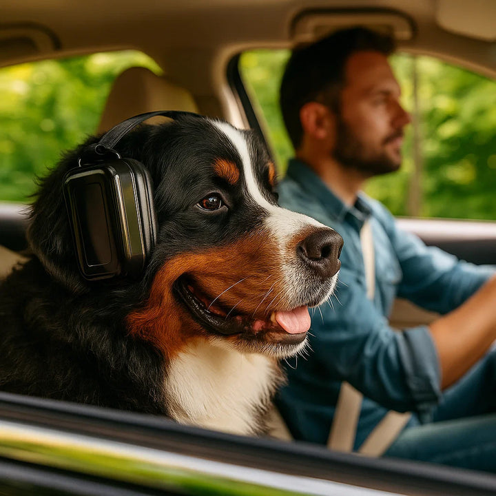 Hunde Ohrenschützer bieten Lärmschutz für empfindliche Hundeohren. Gehörschutz gegen laute Geräusche für Tierwohl.