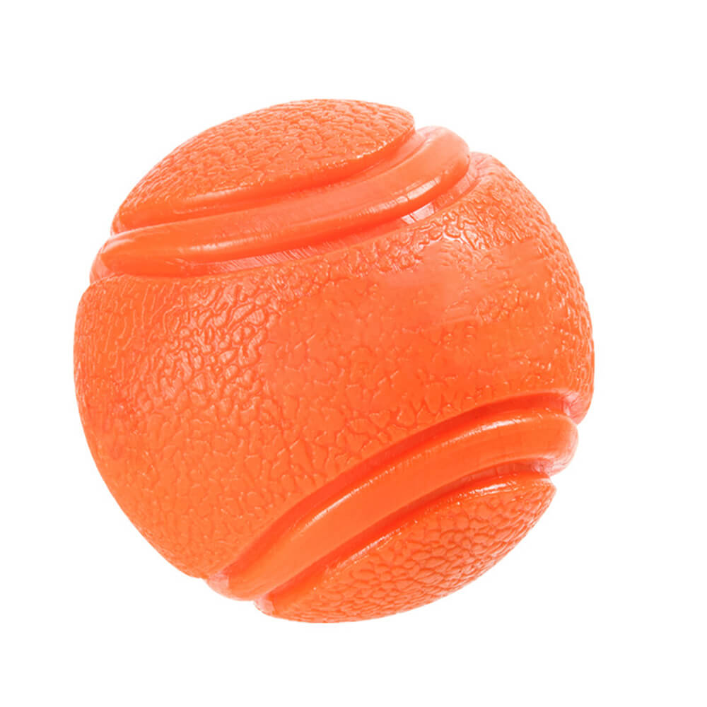 Aktiver Hunde Quietschball für draussen. Elastisch, robust und schwimmfähig, perfekt für Apportierspiele im Garten.