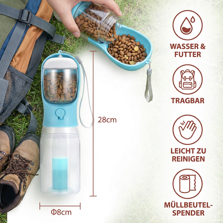 Der perfekte 3-in-1 Hundebegleiter für Reisen, Wanderungen und Ausflüge mit Ihrem Vierbeiner.