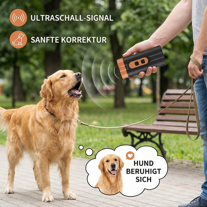 Effektives Anti-Bellgerät mit Ultraschall für Hunde & Welpen, unterstützt entspanntes Training & Ruhe.