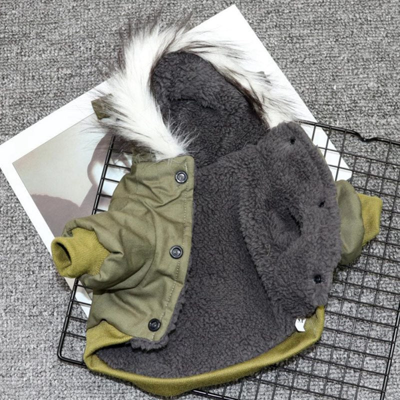 Hunde-Winterjacke FrostPaws für aktive Hunde. Hält warm beim Spielen und Spazierengehen im Schnee. Robuster Hundemantel.