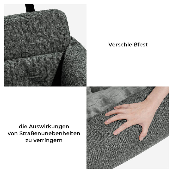 Gepolsterter Hundeautositz, schützt Haustier & Autositz, einfach zu reinigen.