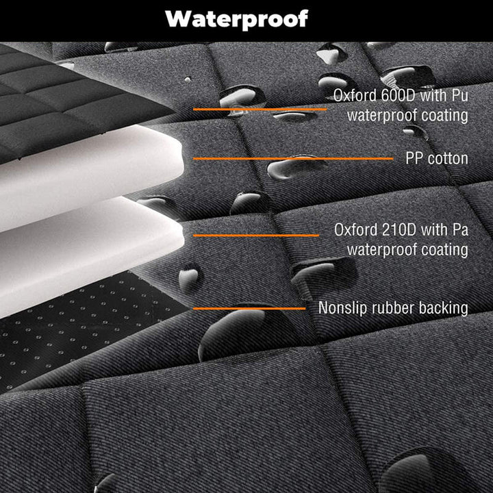 Wasserdichtes & waschbares Hundeautositzbett, ideal für lange Autofahrten mit Vierbeiner.
