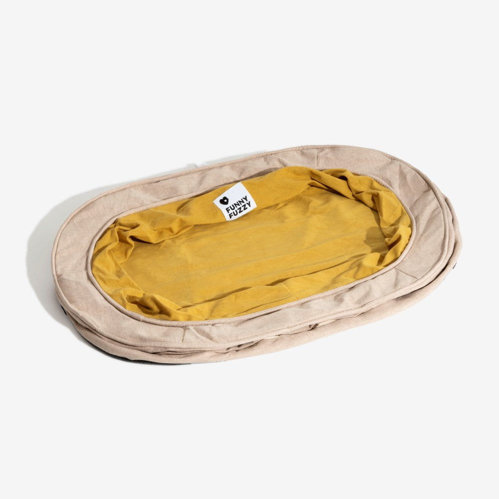 Hundebettbezug Donutform aus Polyester, waschbar für sauberen Hundeschlafplatz.