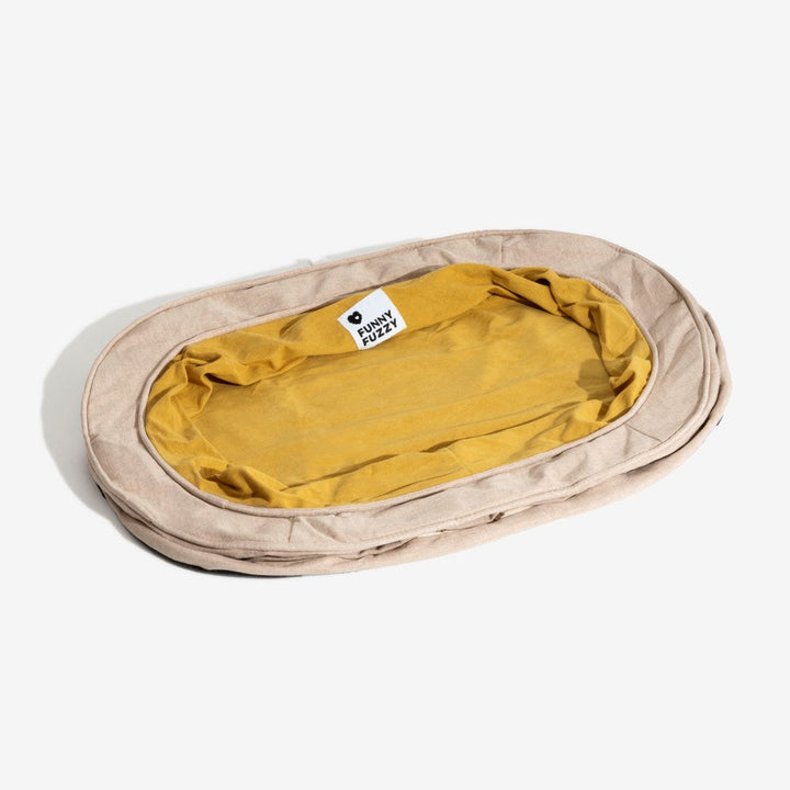 Hundebettbezug Donutform aus Polyester, waschbar für sauberen Hundeschlafplatz.