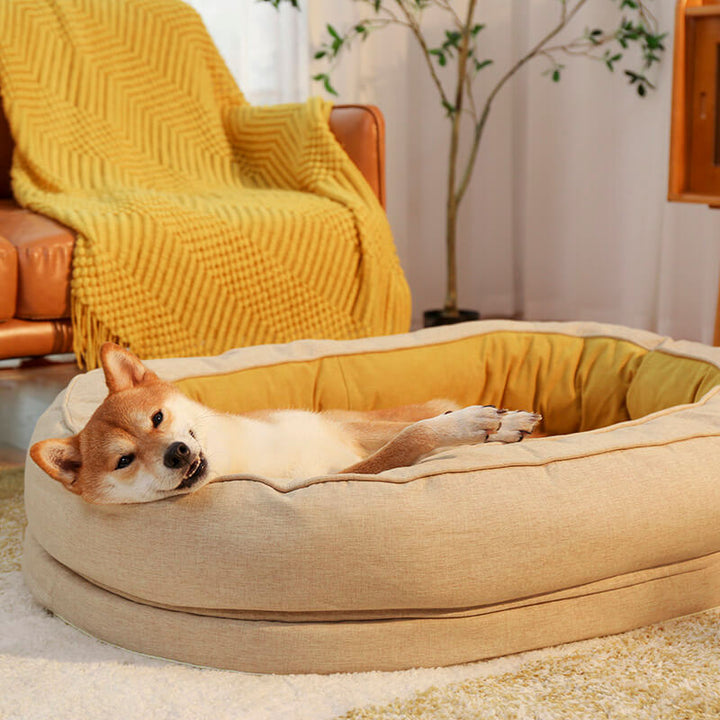 Komfortabler Hundebettbezug Donut, aus pflegeleichtem Polyester, langlebig.
