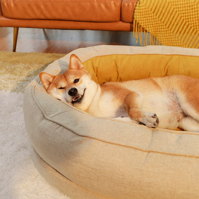 Robuster Hundebettbezug Donut, Polyester, waschbar, für sauberen Schlaf.