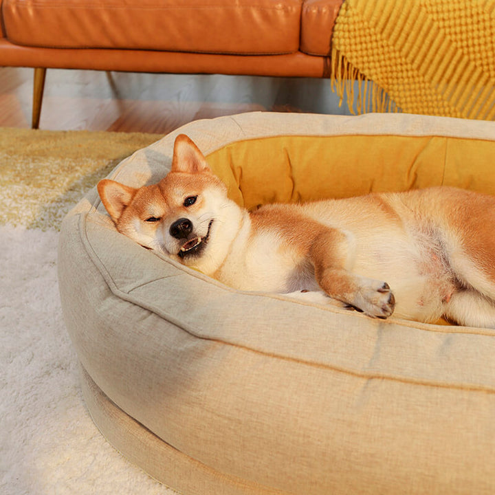 Robuster Hundebettbezug Donut, Polyester, waschbar, für sauberen Schlaf.
