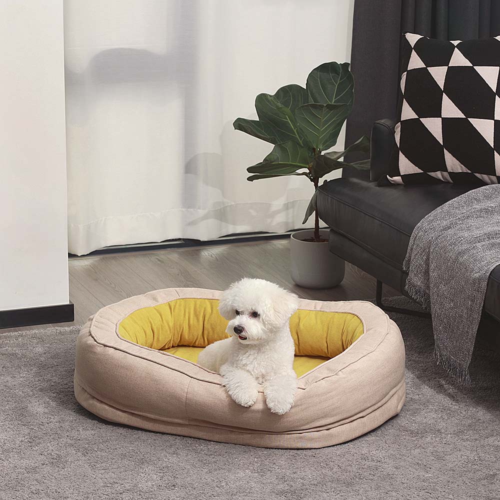 Hundebettbezug Donutform, waschbar, für Hunde, die Komfort und Sauberkeit lieben.