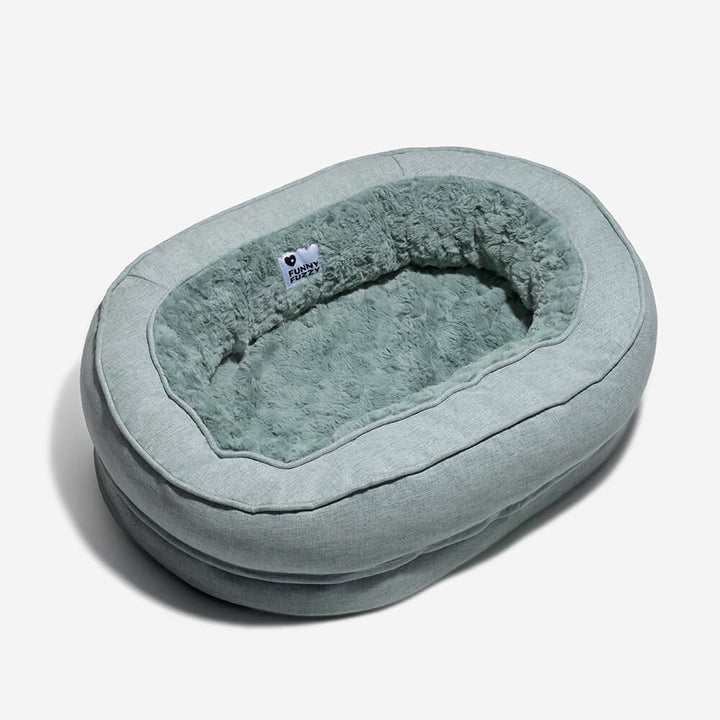 Hundezubehör: Donut Hundebettbezug, Polyester, waschbar, für Sauberkeit.
