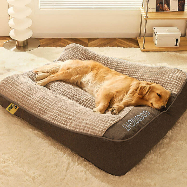 Waschbarer Kratzschutz-Ersatzbezug für große Hundekissen, ideal für Wirbelsäulenschutz.