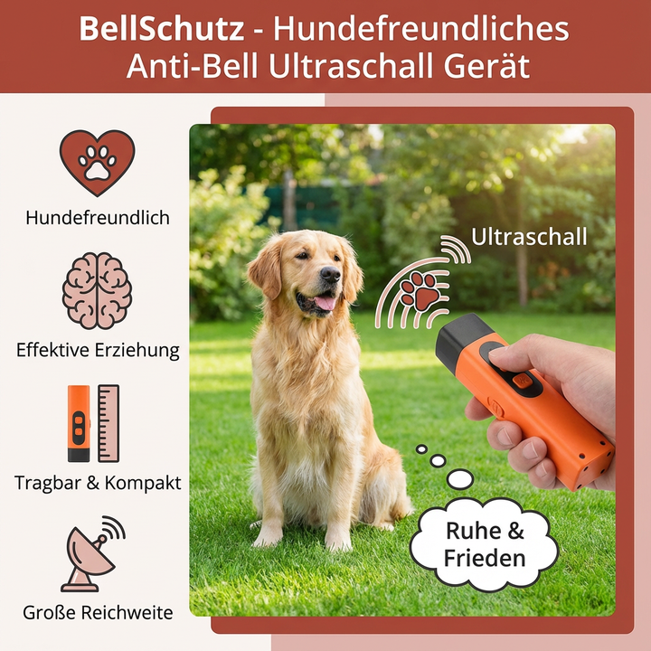 Kompaktes Ultraschall Anti-Bell Gerät für sanftes Hundetraining und eine ruhige, entspannte Atmosphäre im Haus.