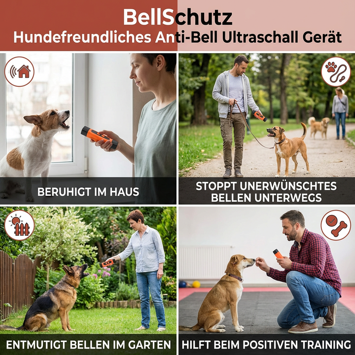 Innovatives, hundefreundliches Ultraschallgerät gegen Bellen. Fördert Ruhe und effektives Hundetraining.