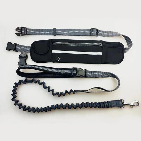 Hochwertige, strapazierfähige Freihandleine mit Hüftgurt. Ideales Hundezubehör für aktive Hunde & Outdoor-Einsatz.