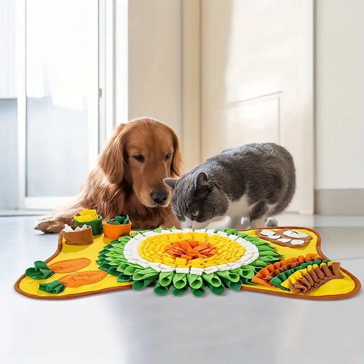 Hundeschnüffelteppich für Langsamfresser & interaktives Spiel, fördert Intelligenz und langsames Fressen bei Hunden.