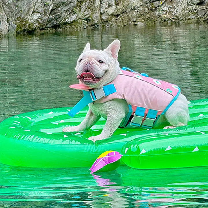 Diese stylische Hundeschwimmweste garantiert Sicherheit und Freude beim Schwimmen für Ihr Haustier. Perfekt für Sommer.