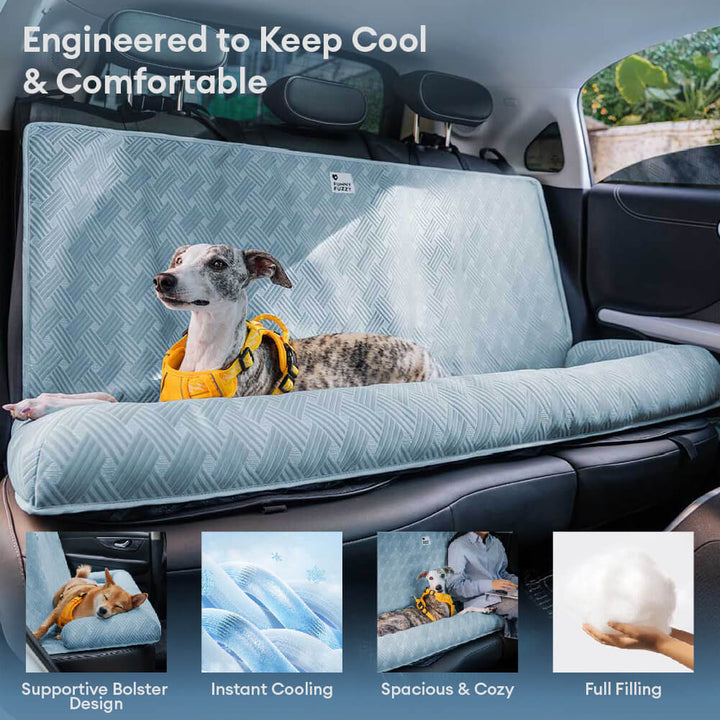 Bequemes Hundesitzbett für das Auto, kühlend für heiße Tage; idealer Reisekomfort.