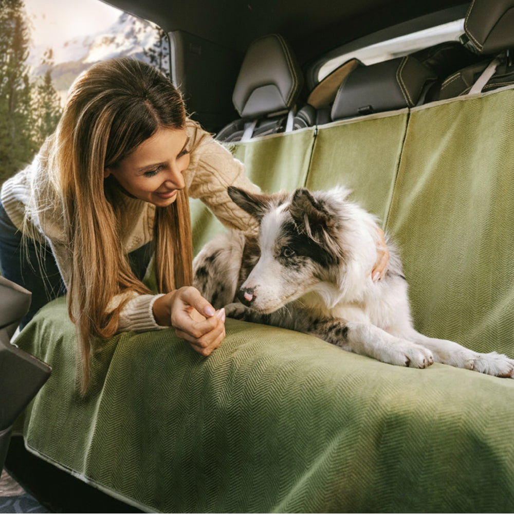 Robuster Autositzschutz für Hunde, pflegeleicht & wasserdicht, ideal für Reisen und schmutzige Pfoten.