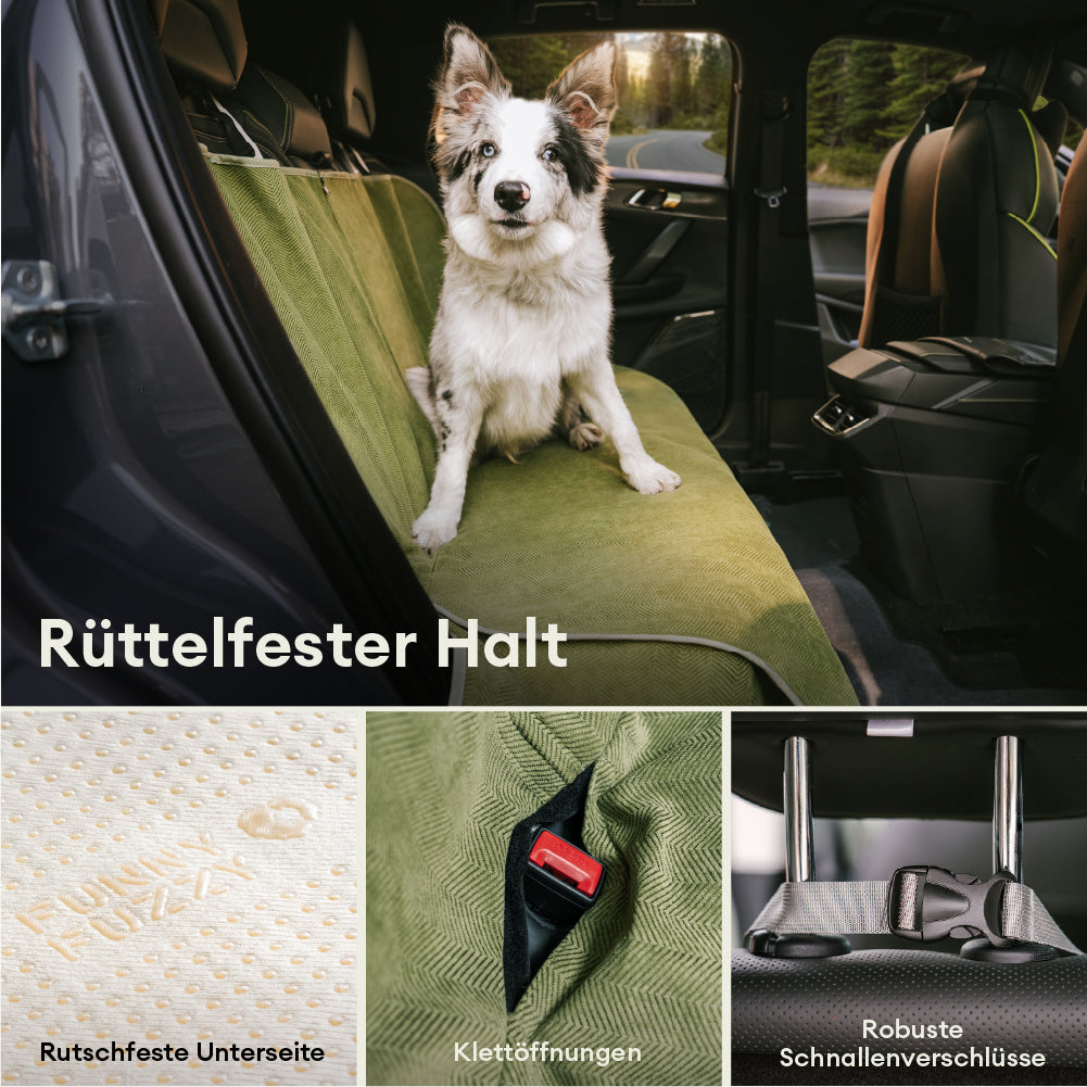Autozubehör für Hunde: sicherer, rutschfester Hundesitzbezug, ideal für entspannte Reisen mit Ihrem Tier.