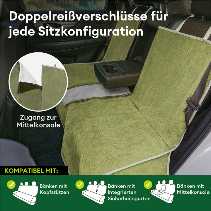 Perfekter Autositzschutz für nassen Hund: wasserdicht, robust und leicht abwischbar, ideal für aktive Hunde.