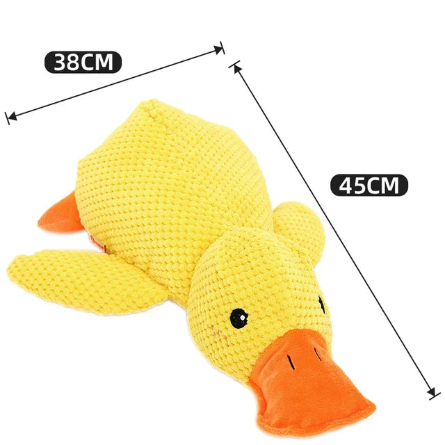 Hunde Kuscheltier Ente mit Quietschfunktion. Robustes Hundespielzeug aus Plüsch für Welpen und erwachsene Hunde, anti-stress.