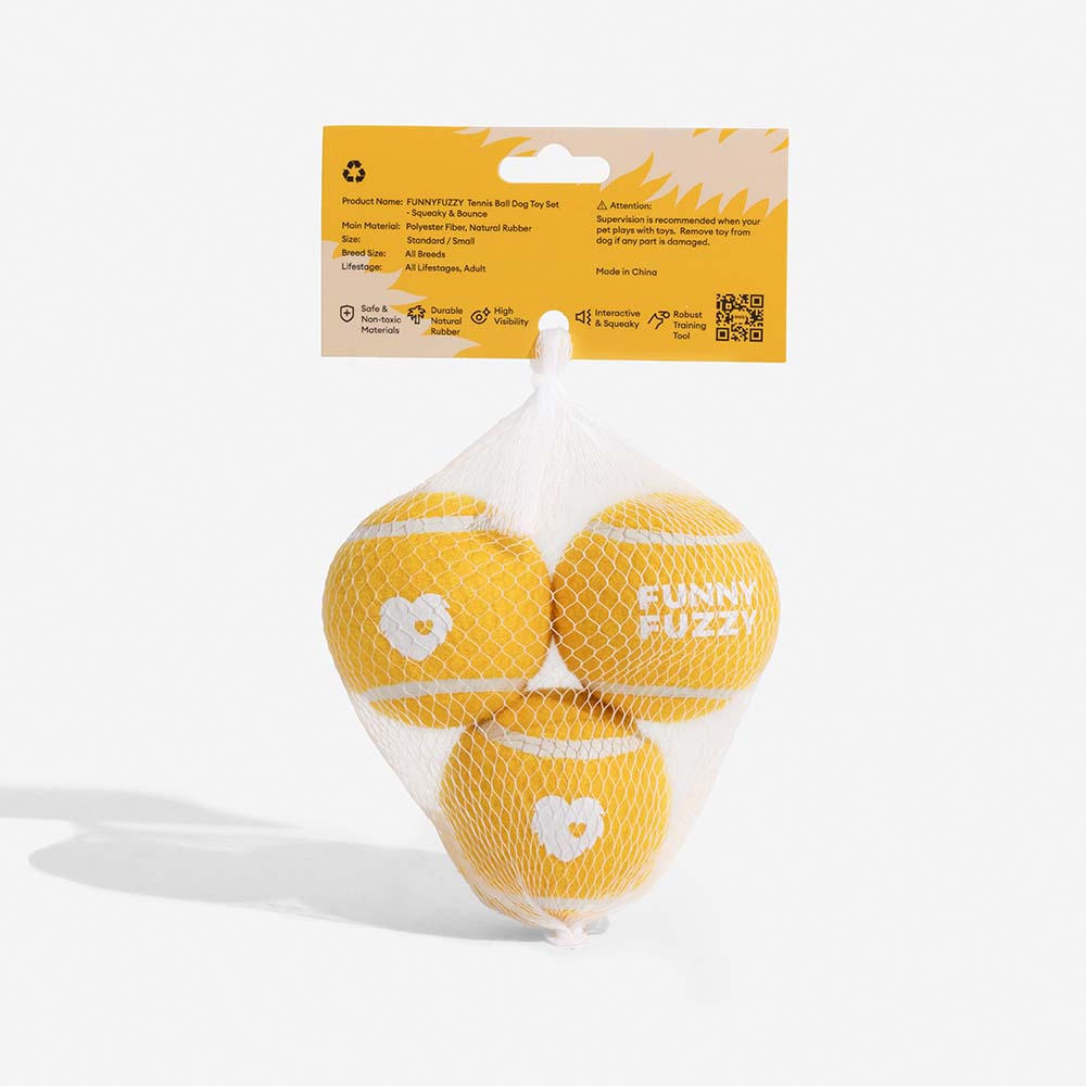 Indoor & Outdoor Hundespielball: Quietschender Tennisball, fördert Intelligenz & Bewegung, tolles Welpenspielzeug.