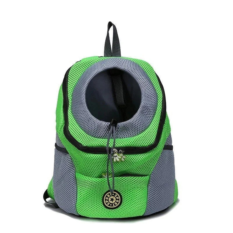 Komfortabler Tragepack mit verstellbaren Gurten & Sicherheitsleine für Hunde, auch für Welpen geeignet.