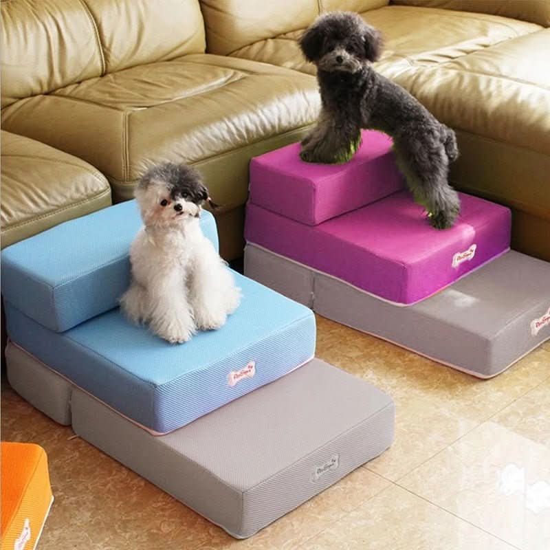 Rutschfeste Hundetreppe DogStep Pro mit 3 Stufen, sicherer Aufstieg für Welpen & kleine Hunde.