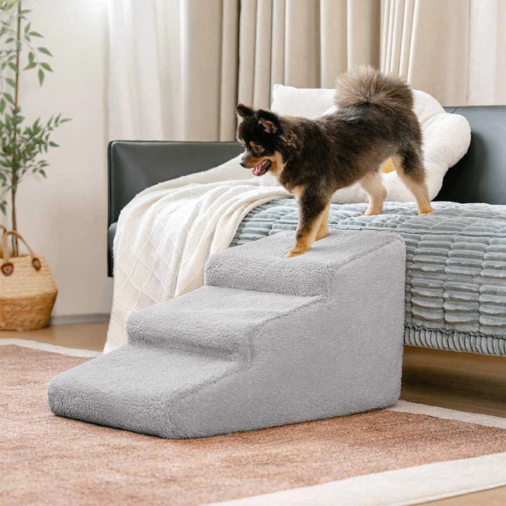 Gelenkschonende Hundetreppe (Khaki) für kleine & ältere Hunde. Ideales Hundeaccessoire.