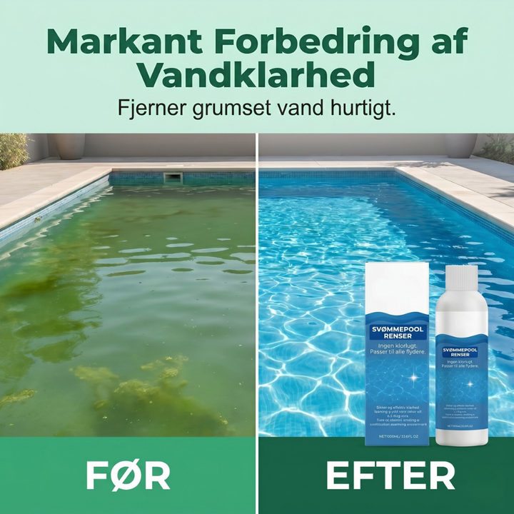 Kristallklares Poolwasser dank HydroClear Poolreiniger. Effektive Algen- und Bakterienkontrolle für Schwimmbäder.