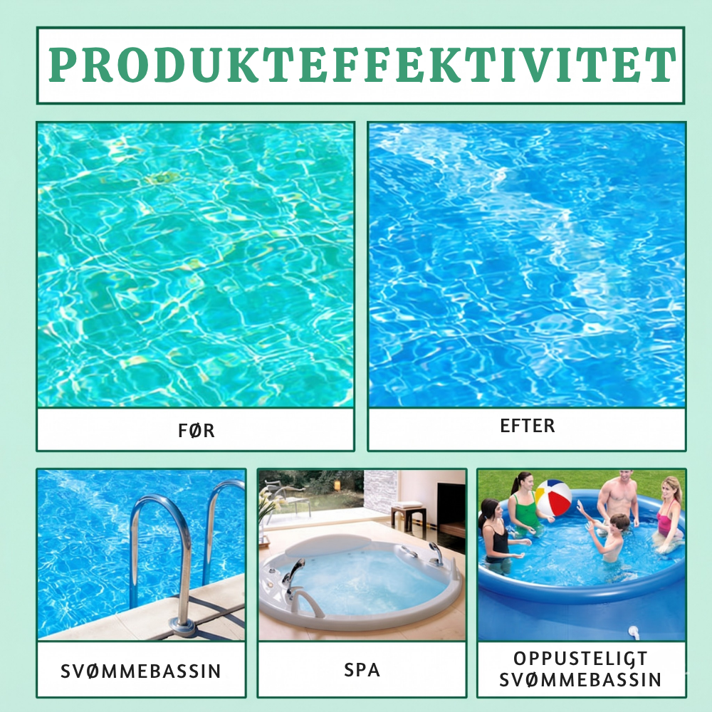 Flasche HydroClear Poolreiniger. Die Lösung für mühelose Poolpflege und optimale Wasserklärung im Garten.