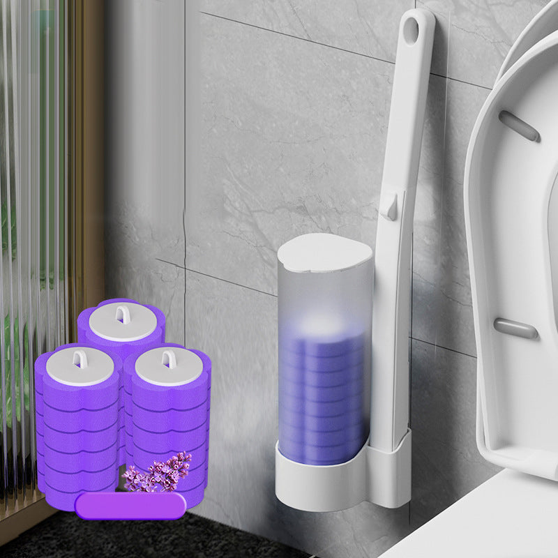 Kontaktlose Badreinigung: HygieneKlick Einwegbürste mit effektivem WC-Reiniger für Sauberkeit und Hygiene.