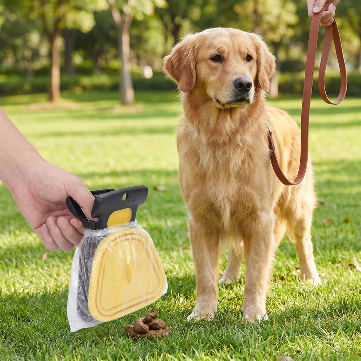 Hygienischer Hunde-Kotgreifer, faltbar, ideal für saubere Hundespaziergänge. Umweltfreundliches Hundezubehör.