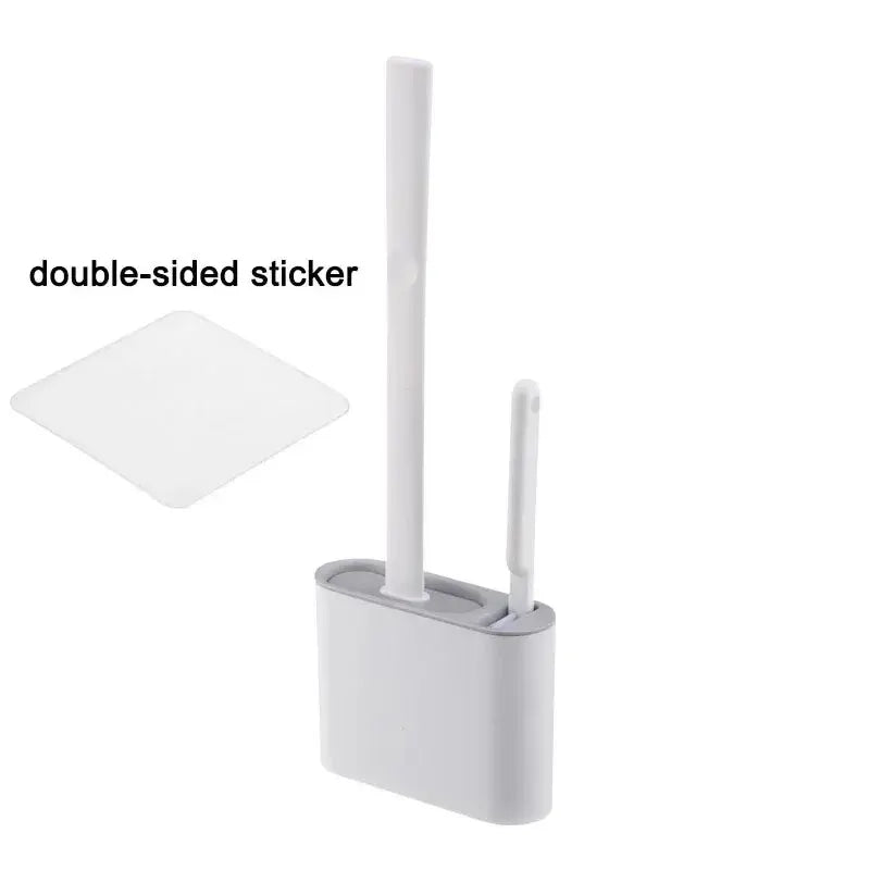 Silikon WC-Bürstenset mit Wandhalterung. Hygienisch, flexibel und perfekt für die tägliche Badpflege.
