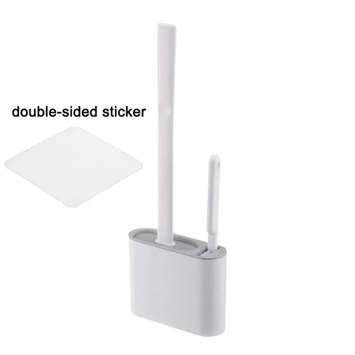 Silikon WC-Bürstenset mit Wandhalterung. Hygienisch, flexibel und perfekt für die tägliche Badpflege.